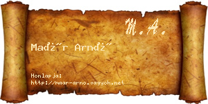 Maár Arnó névjegykártya